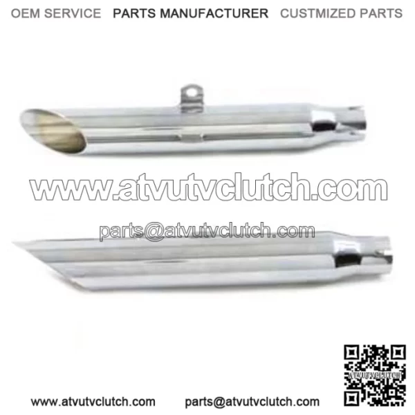 Chrome Slip-On Slash Cut Exhaust Mufflers Baffle Pipes 80-03 Harley Sportster XL (For: Harley-Davidson)