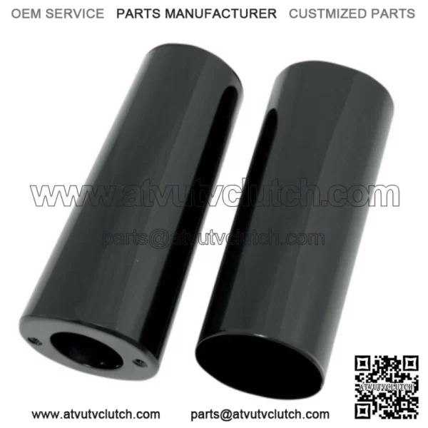 +2" 2 Over Black Fork Tube Slider Covers Cowbells Harley Touring Softail 80-17 (For: Harley-Davidson)