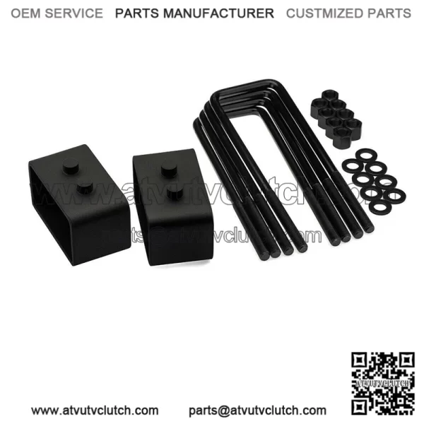 Fits 2004-2020 Ford F-150 4WD Steel 1.5" Rear Lift Leveling Kit Blocks + U-Bolts