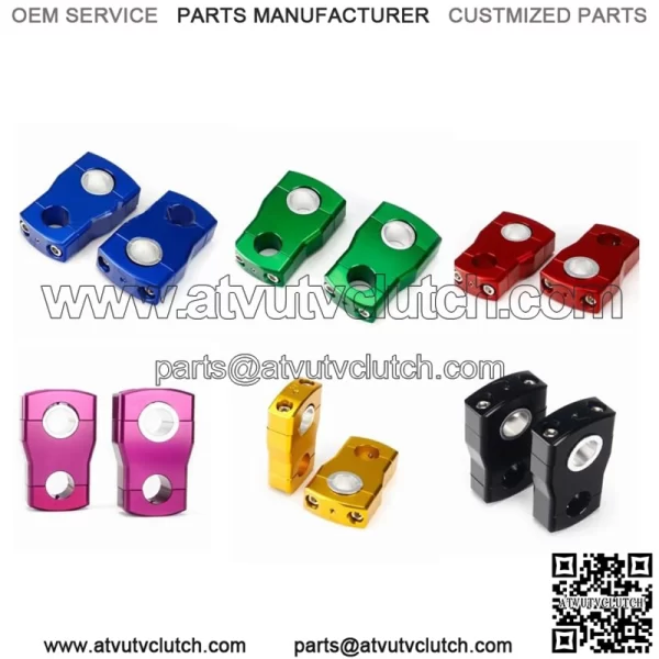 Pivoting Handlebar Risers 2 Inch Rise 7/8" 1 1/8" Bar For Polaris RZR Arctic Cat Fits: Yamaha - Image 2