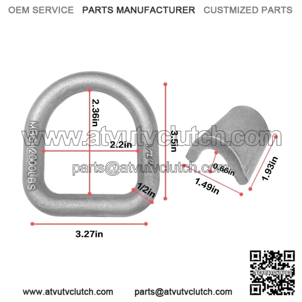Heavy Duty Welded Forged D-Rings #4 Pack - Image 2