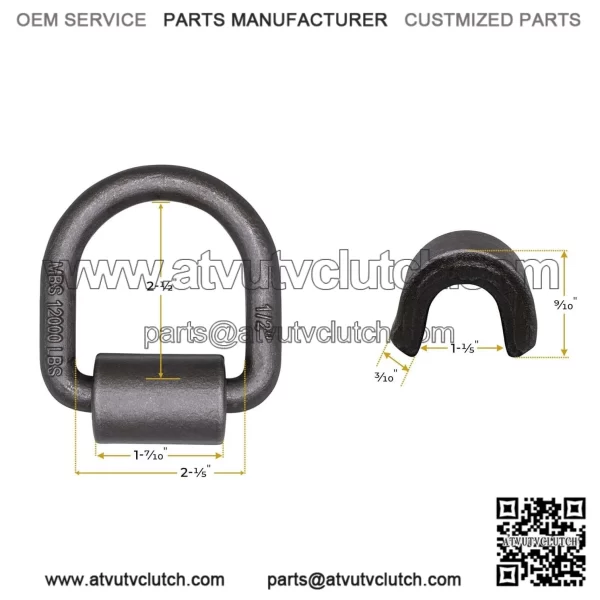 Heavy Duty Welded Forged D-Rings #8 Pack - Image 3