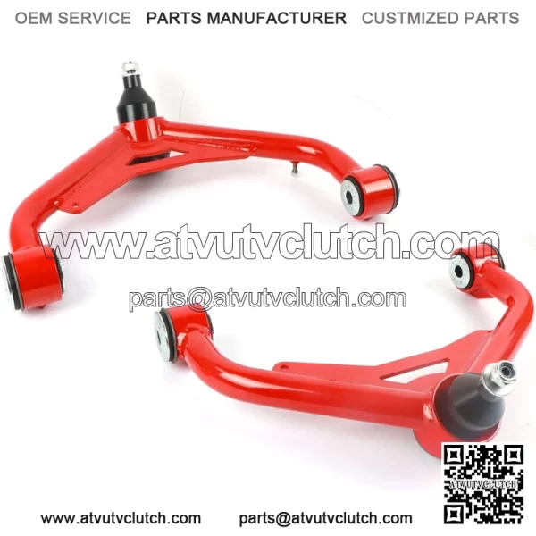 Front Upper Control Arms fit for 2000-2010 Silverado 2500HD, 3500HD, 2-4" Suspension Adjustable Control Arms with ball joint fit for 2000-2010 Sierra 2500HD 3500HD Replaces (Pair, Red)