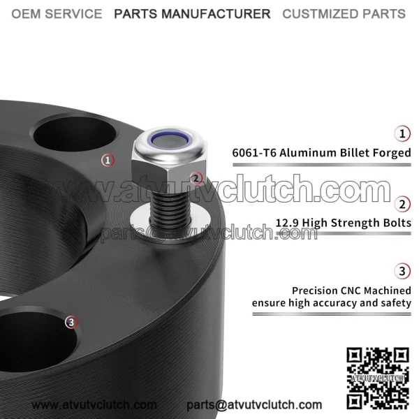 3" Front Leveling Lift Kit Compatible with 2007-2024 Silverado/Sierra 1500, Leveling Lift Kit for 2007-2024 Silverado/Sierra 1500 Forged Front Strut Spacers Raise the Front of your Car by 3" - Image 3
