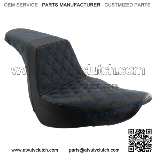 Saddlemen Blue Step 2 Up Lattice Stitch Grip Seat Harley Softail Low Rider 18+ (For: Harley-Davidson)