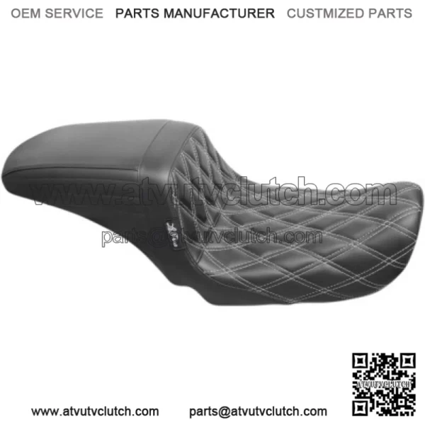 Le Pera Kickflip White Double Diamond Stitch Step 2 Up Seat 06-2017 Harley Dyna (For: Harley-Davidson)