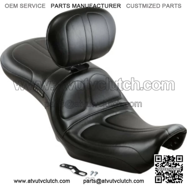 Le Pera Black Maverick 2-Up Stitched Seat Driver Backrest 06-17 Harley Dyna FXD (For: Harley-Davidson)
