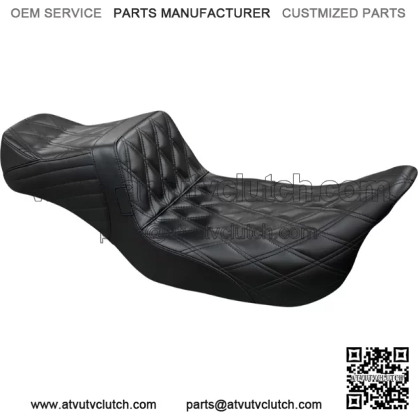 Le Pera Black Tailwhip Daddy Long Leg 2Up Double Diamond Seat Harley Touring 08+ (For: Harley-Davidson)