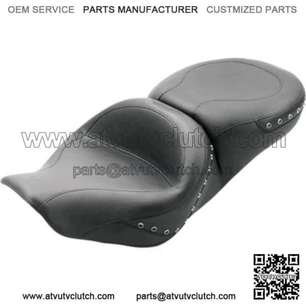 Mustang Wide Smooth Studded 2 Up Touring Seat 1997-2007 Harley Touring FLHR FLHX (For: Harley-Davidson)