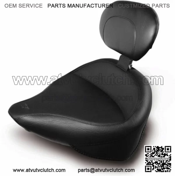 Mustang Wide Vintage Solo Seat w/ Driver Backrest 2000-2006 Harley Softail 79121 (For: Harley-Davidson)