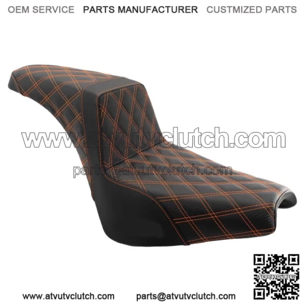 Saddlemen Step 2 Up Orange Lattice Stitch Seat Harley Softail M8 Street Bob FXST (For: Harley-Davidson)