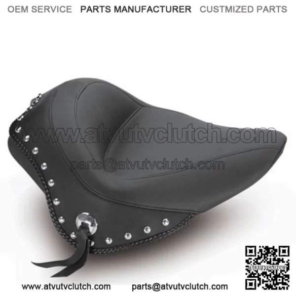 New Mustang Wide Chrome Studded Touring Solo Seat Harley Softail Slim Blackline (For: Harley-Davidson)