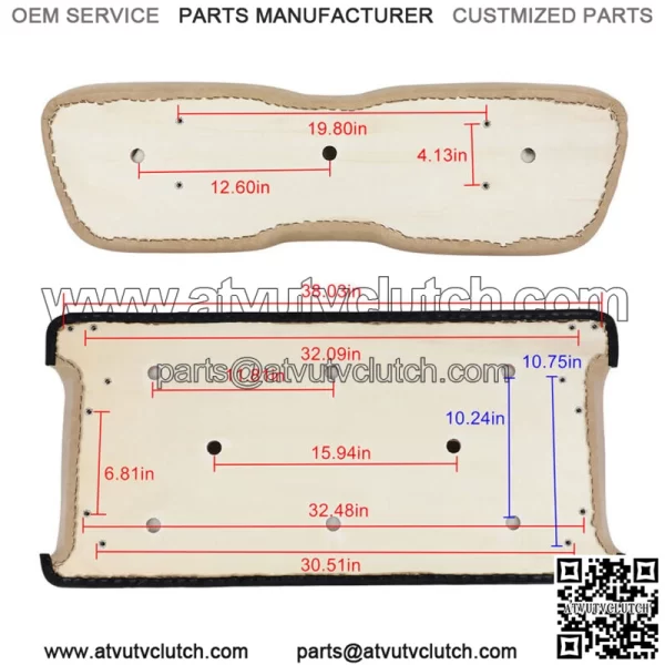 Tan Golf Cart Front Cushion Set Fit For Club Car DS