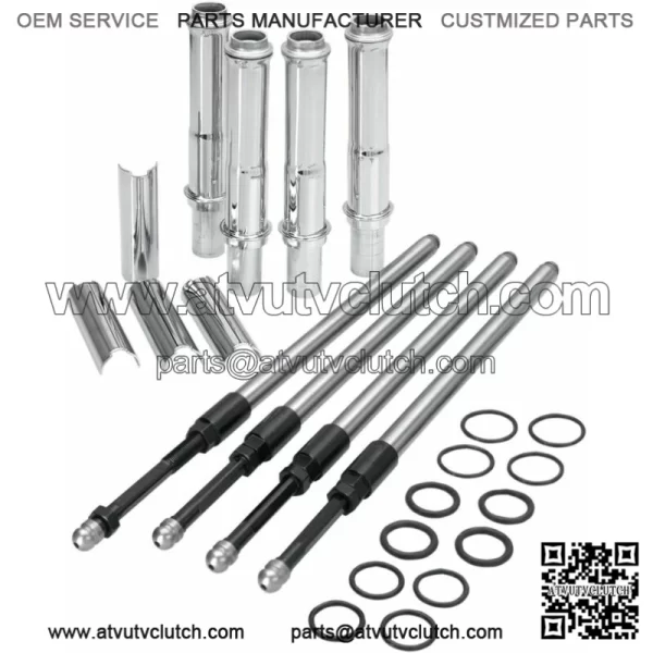 Quickee EZ Install Adjustable Pushrods Chrome Cover Kit 99+ Harley Twin Cam (For: Harley-Davidson)
