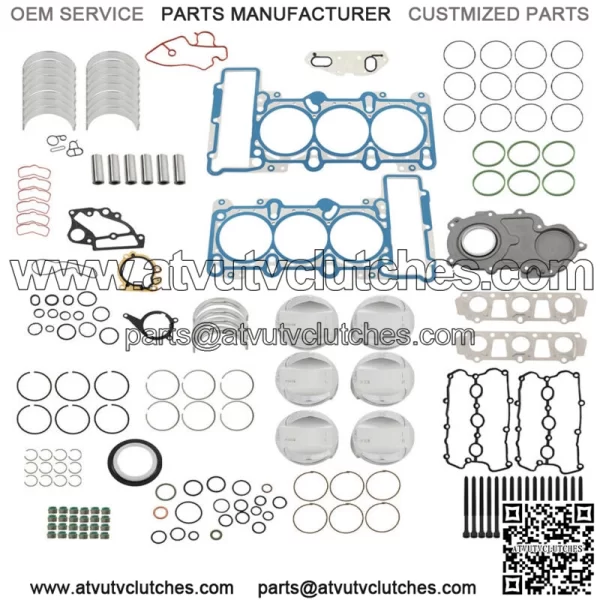 Fit For Audi A6 A7 A8 S4 S5 Q5 3.0 Engine Pistons Gaskets Overhaul Rebuild Kit