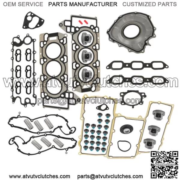 Engine Full Gasket Set+Piston w/Rings For 14-20 Jaguar Land Rover 3.0L V6 AJ126