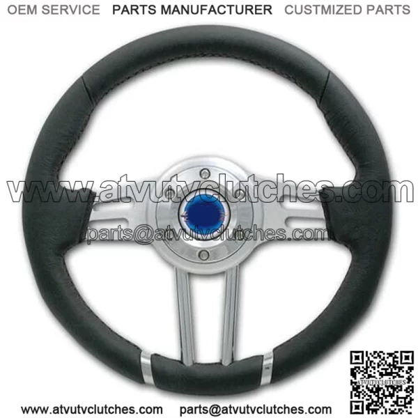 04-09 Yamaha Rhino ProOne 12-3/4" Leather Steering Wheel Combo w Cover & Adapter (Fits: Yamaha Rhino 660)