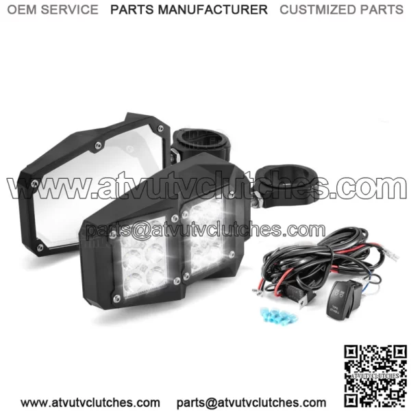 Rear View Side Mirrors w/ LED+Wire Kit For 2014-2024 Polaris RZR XP 1000/4 1000 (Fits: Yamaha Rhino 660)