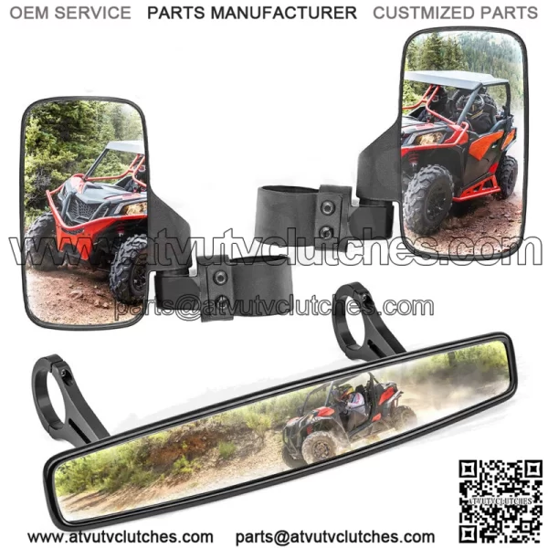 Fits Yamaha Rhino 450 660 700 Viking 700 Rear-View Wide Center Side Mirrors Sets (Fits: Yamaha Rhino 660)