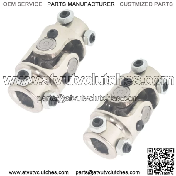 Single Universal Steering Chrome Steel U-Joint Shaft 3/4" DD X 3/4" DD 2 PCS - Image 3