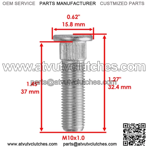 Front Wheel Hub Bolt For Honda Rancher 400 TRX400FA AT 2004-2007 - Image 2