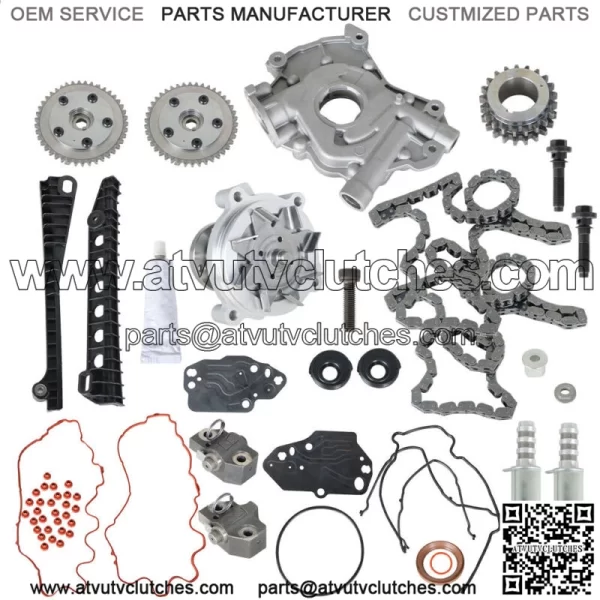 Timing Chain Kit Oil+Water Pump Phasers VVT Valves For 5.4L Ford Lincoln