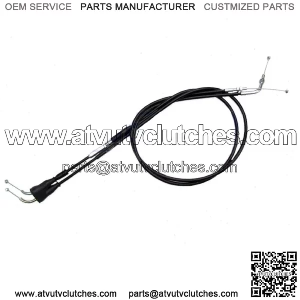 Black Vinyl Push/Pull Throttle Cable Set for 2000-2017 Suzuki cw (For: Suzuki)