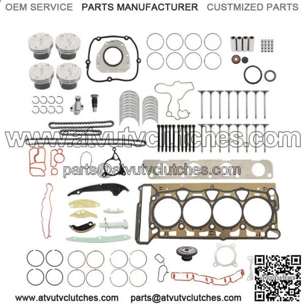 Engine Rebuild Overhaul Pistons Valves Seals Kit For VW Audi 2.0TFSI CNC CHH CNT