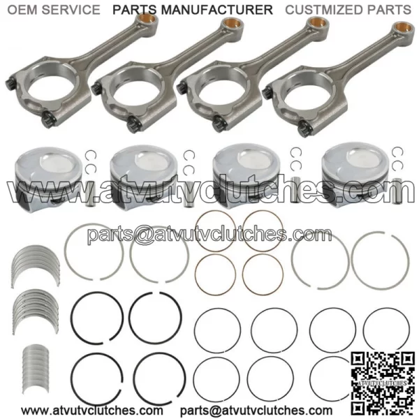 For Hyundai Kia 2.0L 14-18 Engine Piston Kit&Connecting Rod & Main Rod Bearings