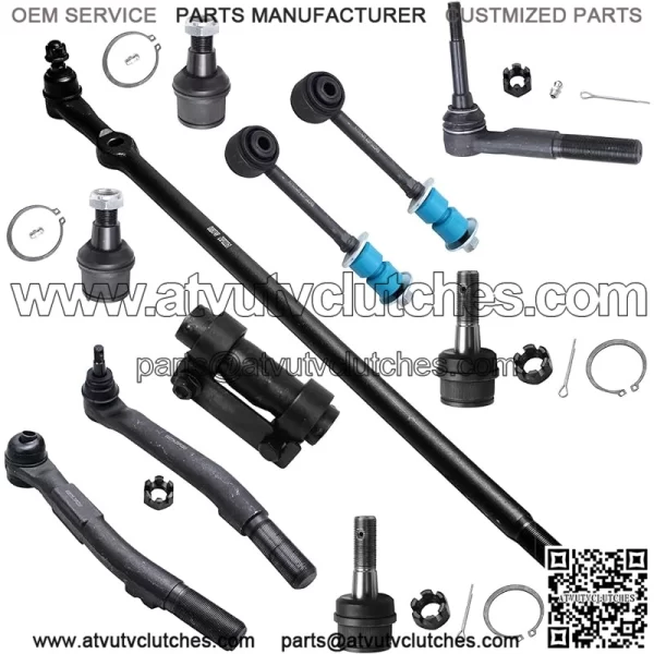 Front 11pc Suspension Kit for 4WD 2005 2006 2007 Ford F-250 F-350 Super Duty, Ball Joints Sway Bars Outer Tie Rods Tie Rod Drag Links Adjusting Sleeve Replacement