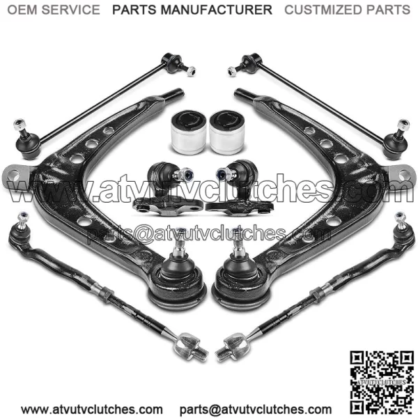 Set of 10, Front Lower Control Arm & Inner Bushing, Inner Lower Ball Joint, Inner Tie Rod End, Sway Bar Link, Compatible with BMW E46 Series - 325xi 2001-2005, 330xi 2001-2005, AWD Only