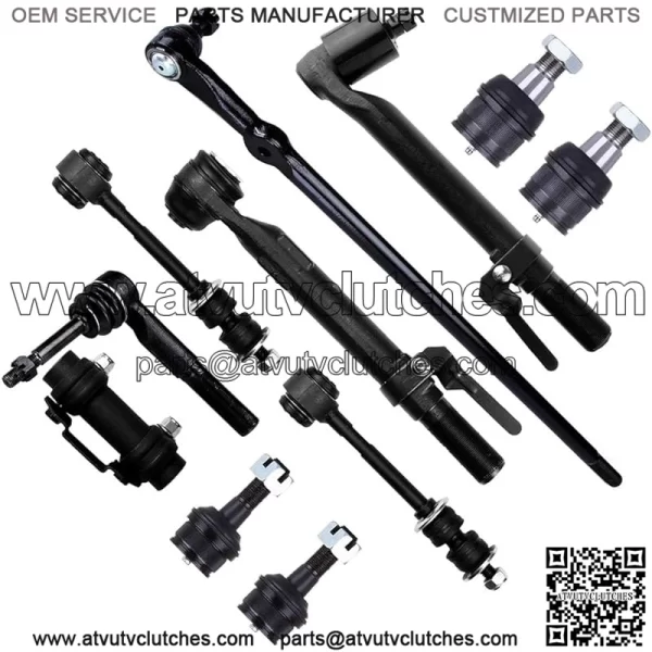 11pcs Suspension Kit 3 Front Outer Tie Rod End 1 Tie Rod Adjusting Sleeve 1 Tie Rod Drag Link 2 Lower 2 Upper Ball Joint 2 Sway Bar fit 2005-2007 for Ford for F-250 for F-350 Super Duty K80026