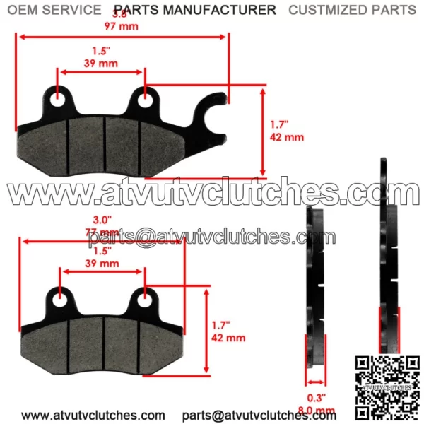 Front Rear Brake Pads for Yamaha Raptor 700 700R YFM700R 2006-2012 (For: 2006 Yamaha Rhino 660) - Image 3