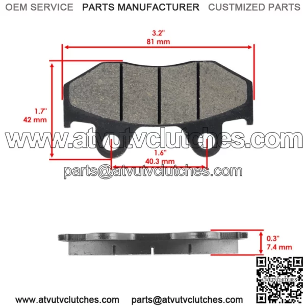 Front Rear Brake Pads for Yamaha Raptor 700 700R YFM700R 2006-2012 (For: 2006 Yamaha Rhino 660) - Image 4