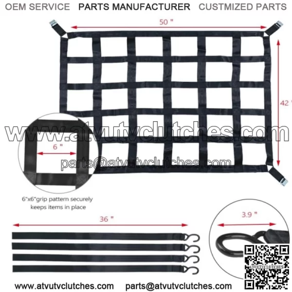 (42" x 50" ) Cargo Net Capacity 1100LBS Truck Bed Cargo Net With Cam Buckles - Image 2