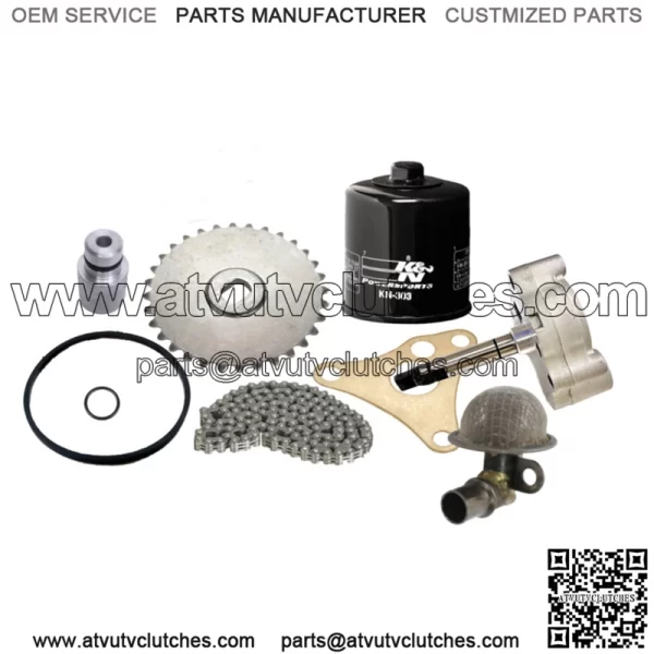 Rhino 660 Oil Pump Gear Chain Relief Valve Strainer K&N Filter Complete Rebuild (Fits: Yamaha Rhino 660)