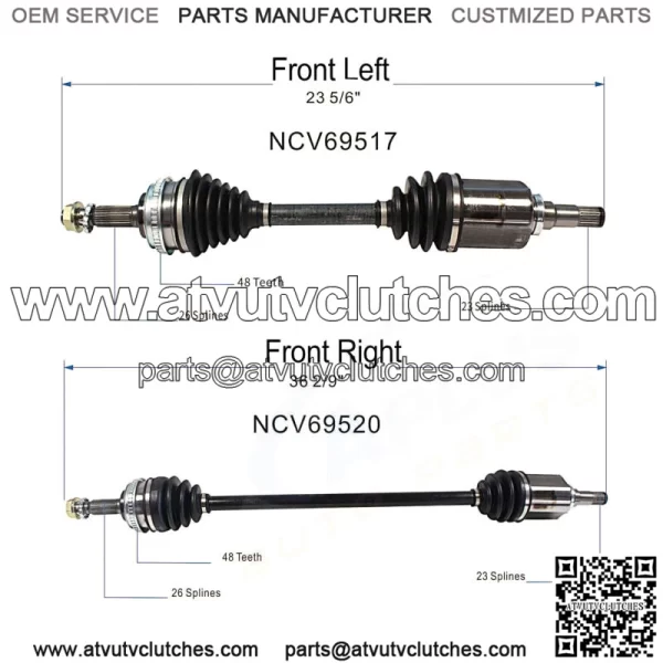 CV Axle Shaft Front Left & Right Set for Toyota Corolla DX CE LE Base 1993-2002 (For: Toyota) - Image 3