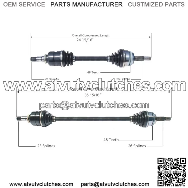 Pair Set of 2 Front CV Axle Shafts For Corolla S LE CE Automatic FWD (For: Toyota)