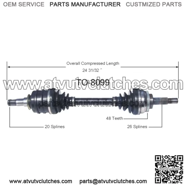 Front Driver Left CV Axle Shaft TO-8099 For Toyota Celica GT GTS FWD (For: Toyota)