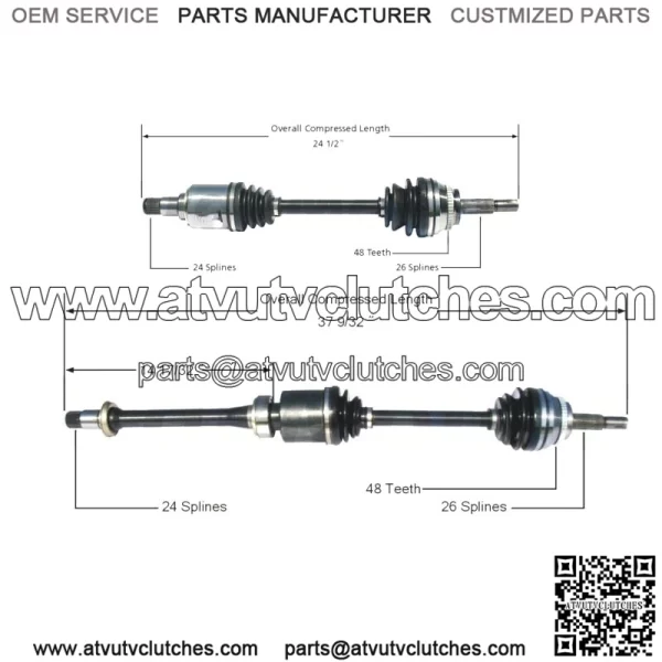 Pair Set of 2 Front CV Axle Shafts For Toyota RAV4 FWD 2001-05 with ABS (For: Toyota)