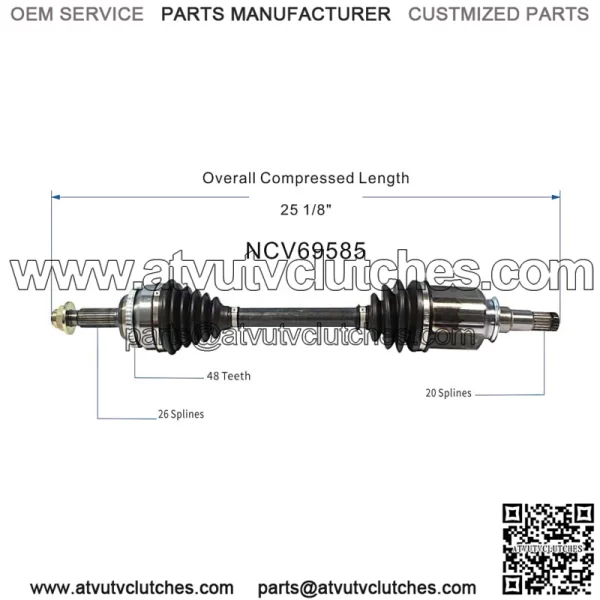 Front Left CV Axle Shaft Assembly For 2003-2008 Toyota Corolla Manual Trans FWD (For: Toyota) - Image 2