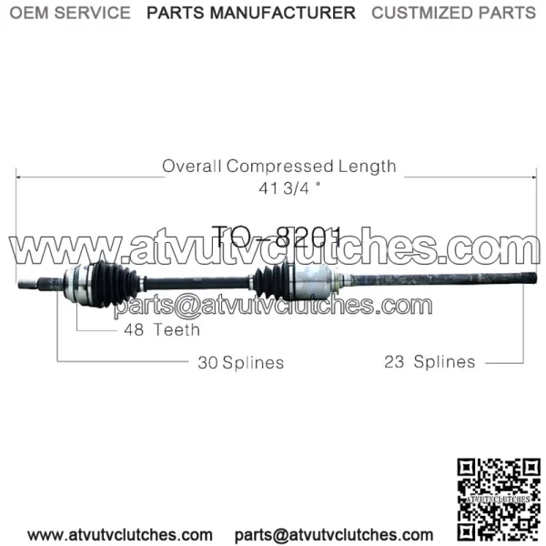 Front Passenger Right CV Axle Shaft TO-8201 (For: Toyota)