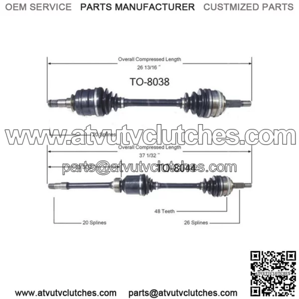 Fits Toyota Camry Solara 2X CV Axle Shaft Front Left Front Right (For: Toyota)