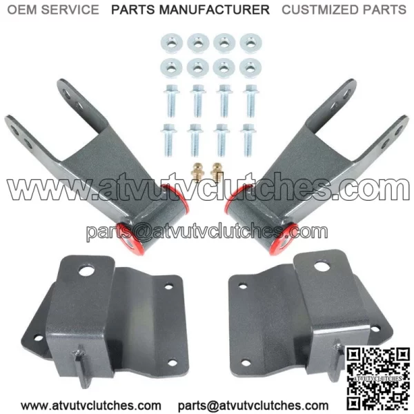 For 1999-2006 Chevy Silverado/GMC Sierra 1500 4"Drop Kit Rear Shackles & Hangers - Image 4