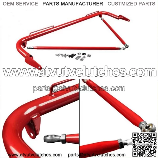 Racing Safety Seat Belt Chassis Roll Harness Bar Rod Red 3 4 5 Point 48-51"