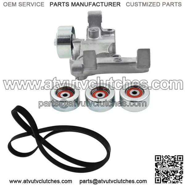 For 2005-2015 Toyota Tacoma 4Runner Belt Tensioner & 3 Pulley+ Drive Belt Kit - Image 2
