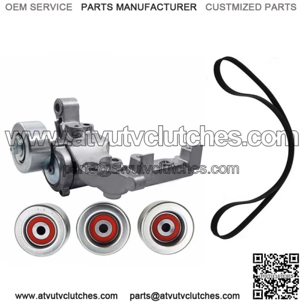 For 2005-2015 Toyota Tacoma 4Runner Belt Tensioner & 3 Pulley+ Drive Belt Kit - Image 4